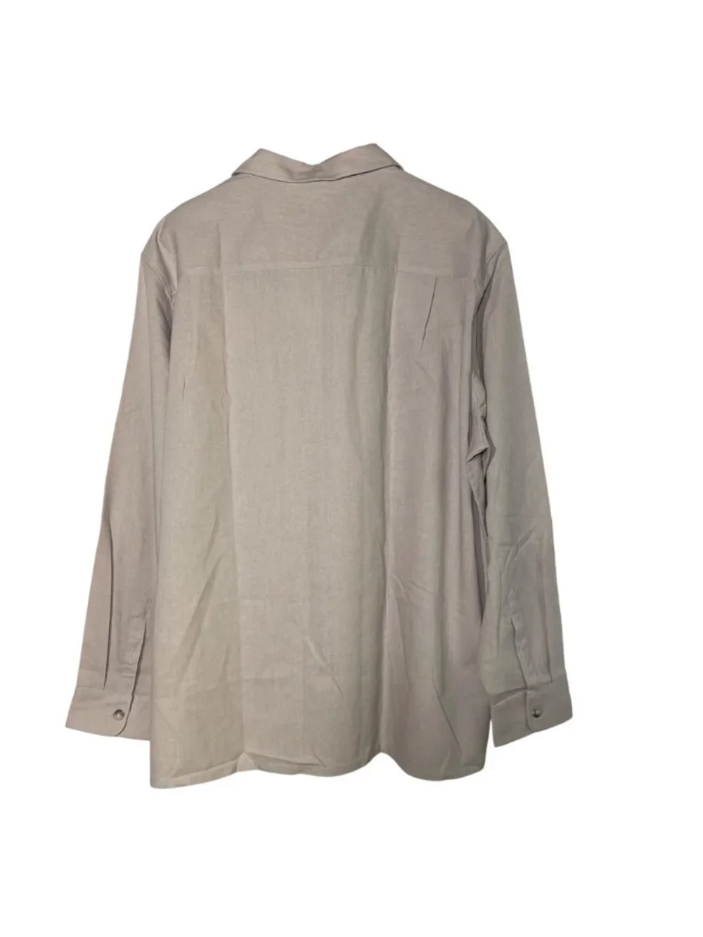 Coofandy Linen Blend Casual Button Down Shirt Cream Tan Sz XXL